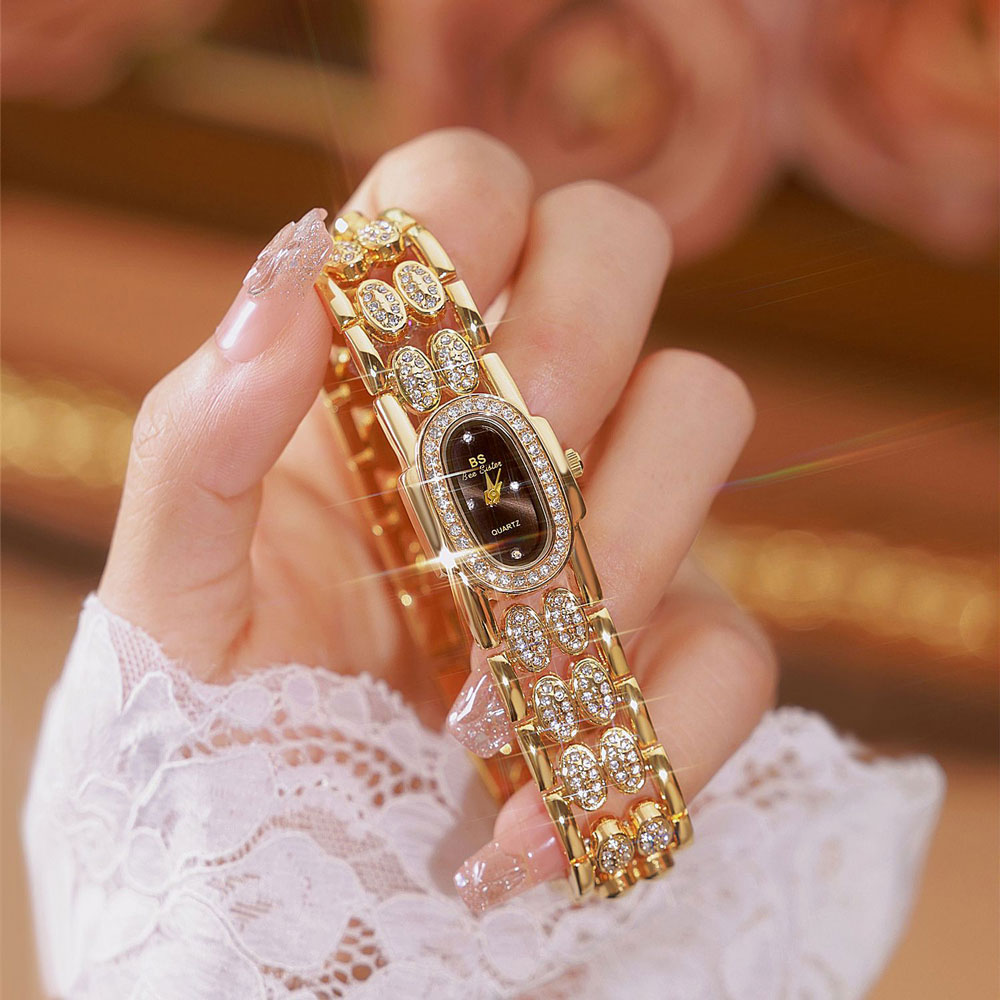 Vintage Watch Crystal - Moda Saatler Altın Bilezik Paslanmaz Çelik