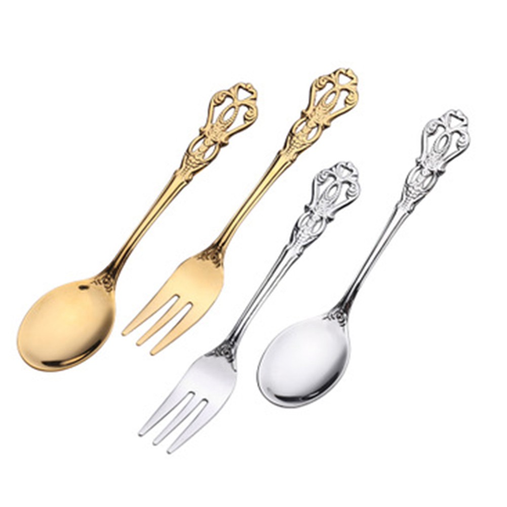1 çift Vintage Altın Kaşık Çat - Vintage Collectible Spoons incelemesi ve fiyatı